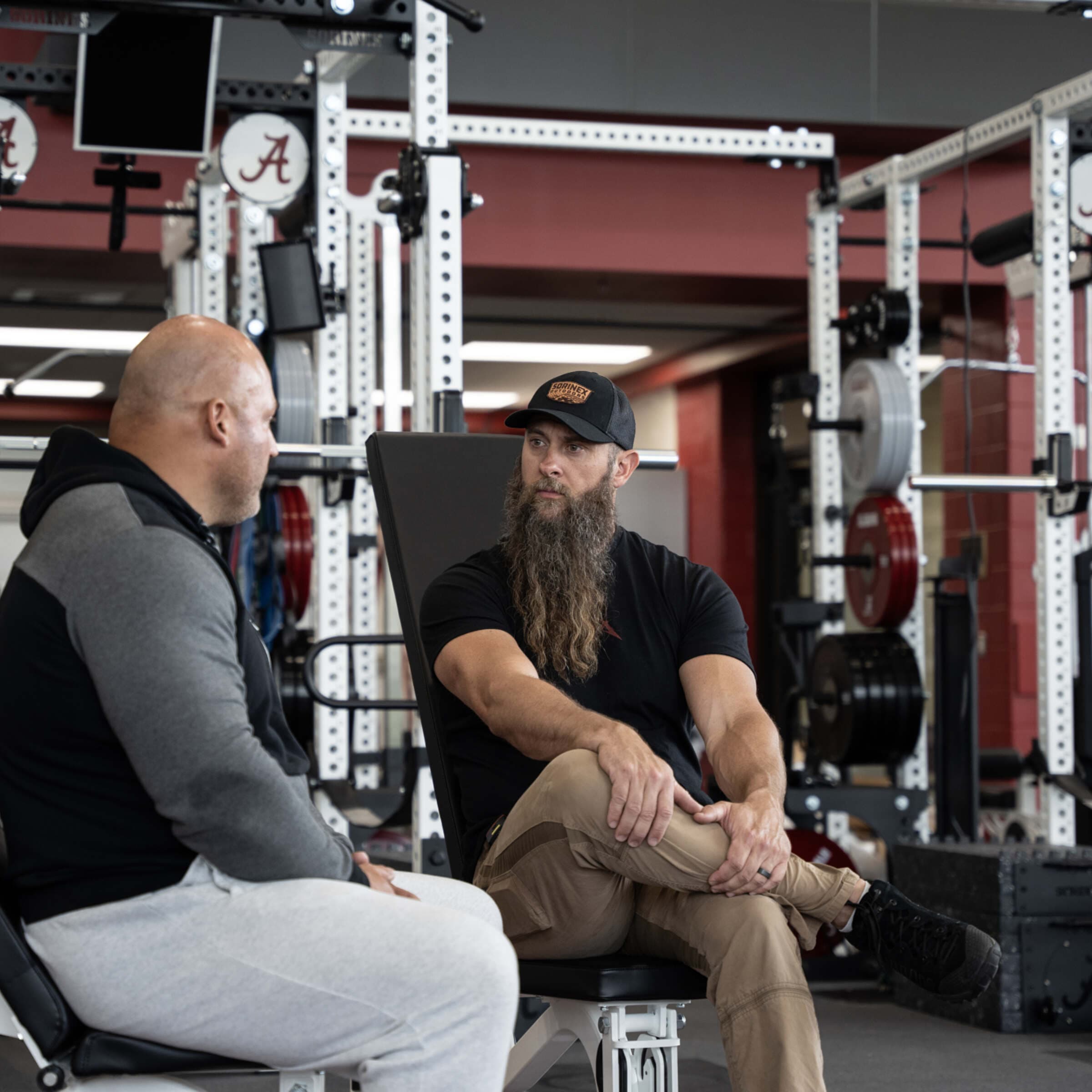 Sorinex sales rep on-site at college strength program